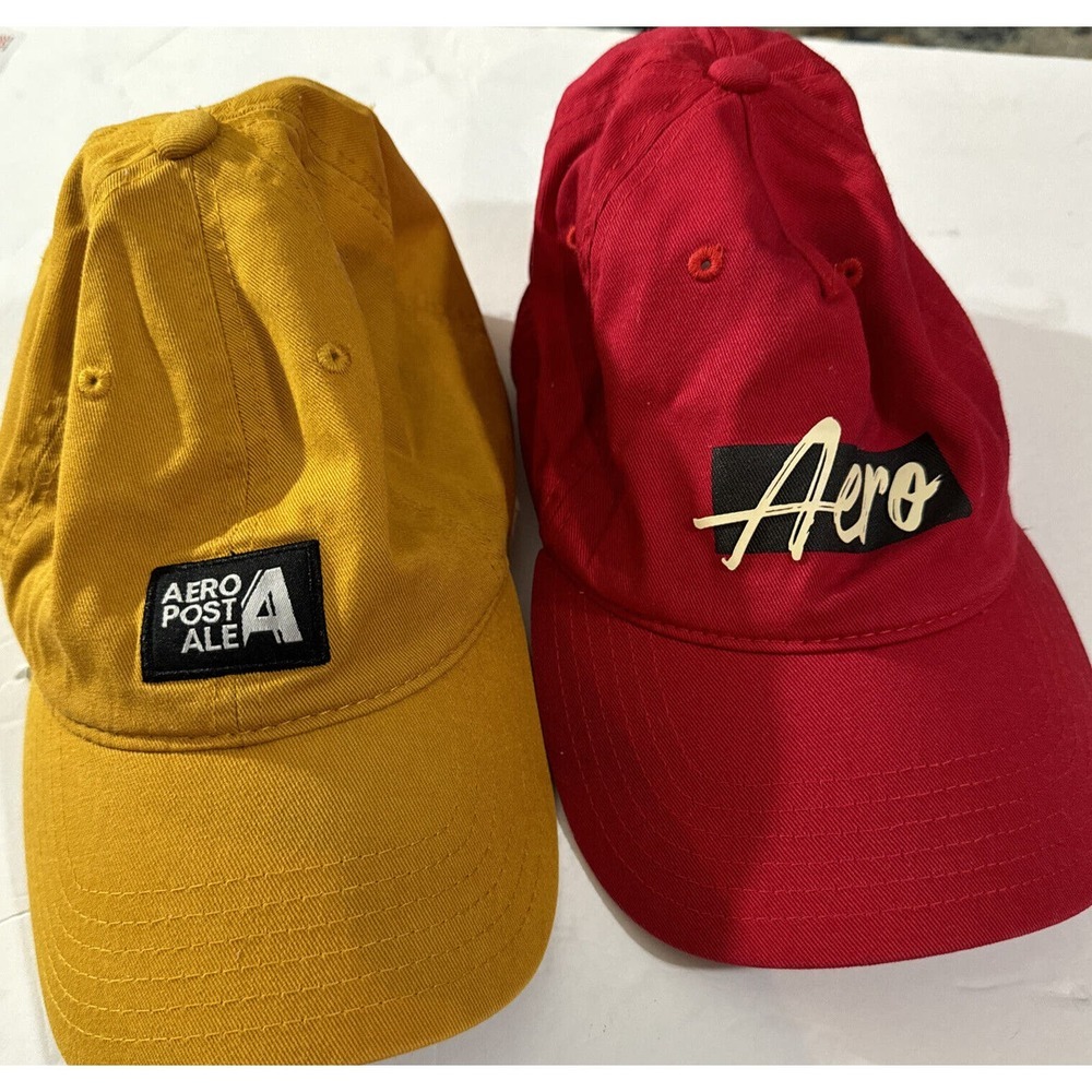 Lot Of 2 Aero Aeropostale Hats Cap One‎ Size Fits Most Adjustable Unisex